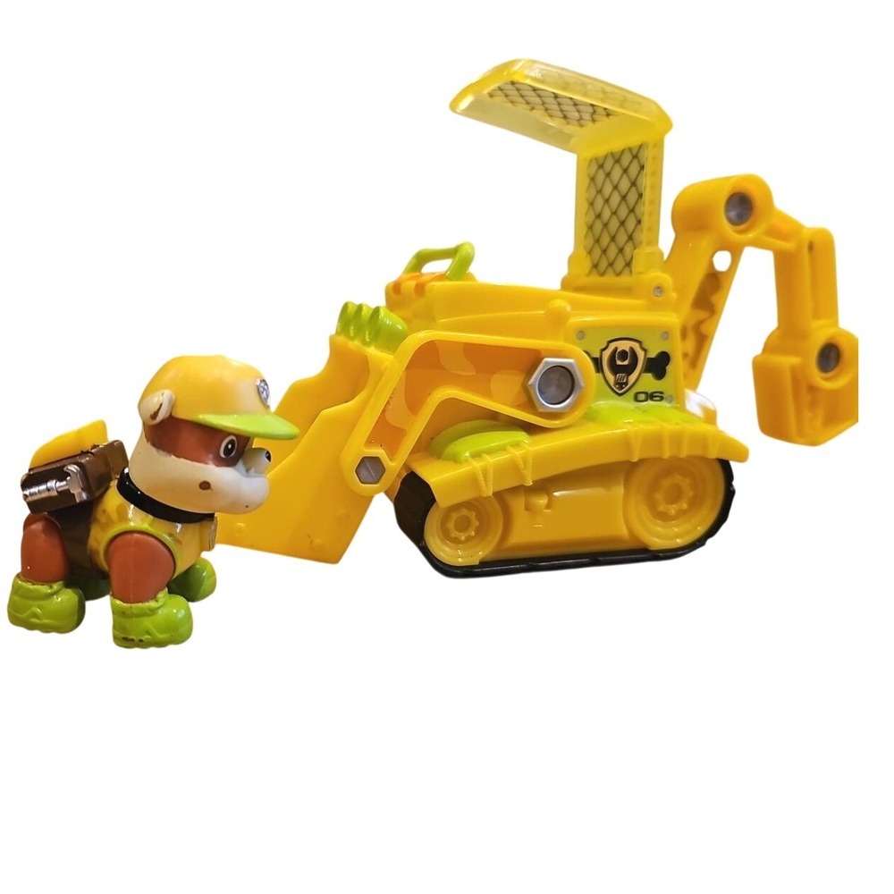 Paw Patrol Rubble Jungle Bulldozer Vehicle with Figure Yellow 06 Toy